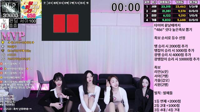 경쟁)❤️이시간 외모탑 4인경쟁 멸망전❤️폭스클럽❤️